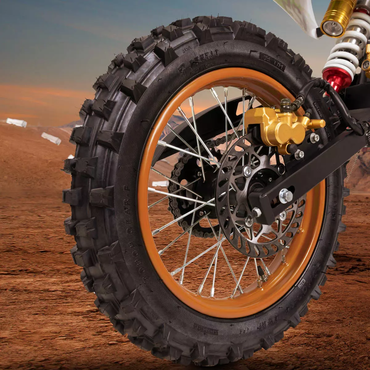 Großer Stollenreifen des Jugend-Crossbikes JC125 von Actionbikes