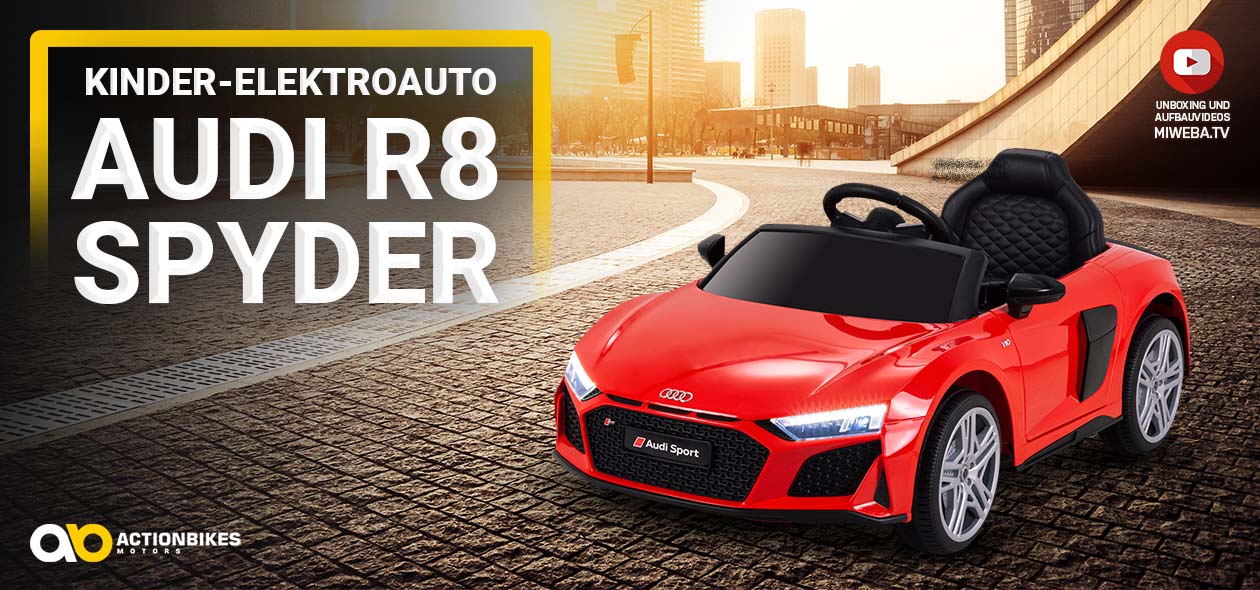 Actionbikes Motors Kinder Elektroauto Audi R8 4S Spyder | 2.4 Ghz  Fernbedienung - 2 x 6 Volt 7AH Batterie - 2 x 45 Watt Motor - Elektro Auto  für