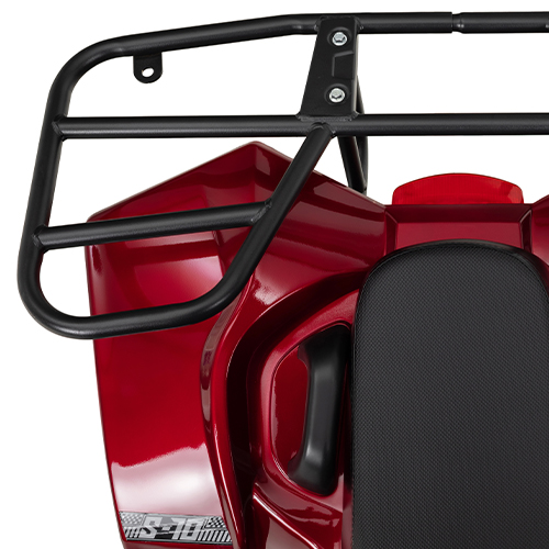 Vergrößerter schwarzer Gepäckträger des Benzin-Jugend-Quads S-10