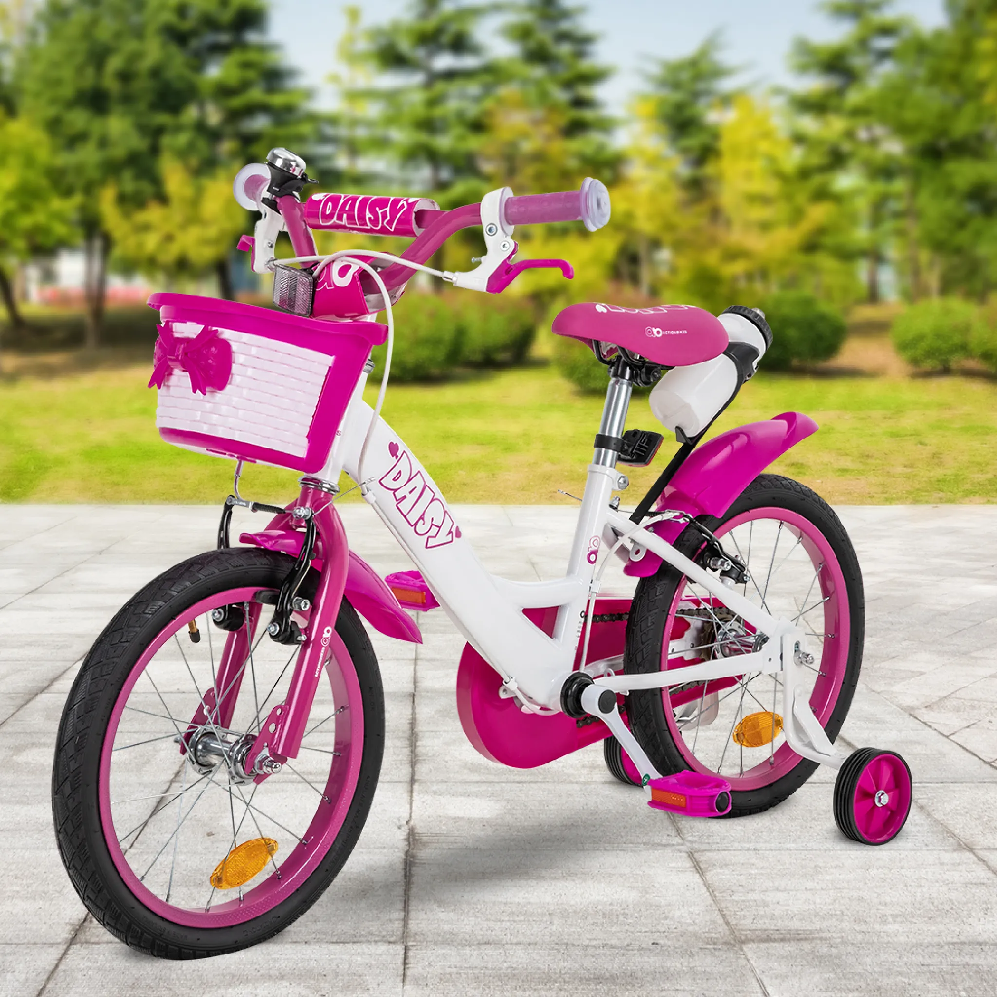 Das pinke Kinderfahrrad Daisy Kinderfahrrad Daisy in Weiß und Pink