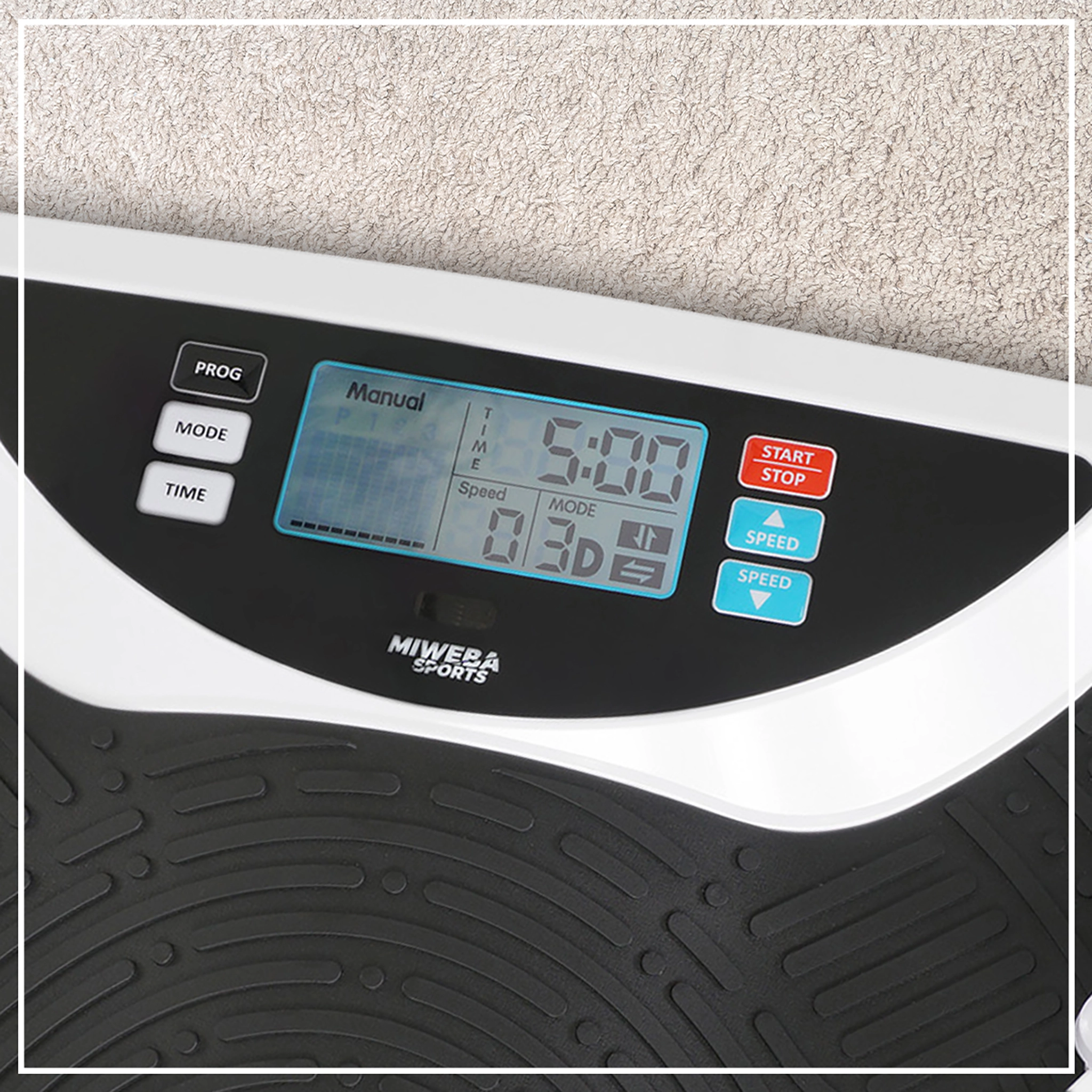 Vergr&ouml;&szlig;ertes Display der Vibrationsplatte