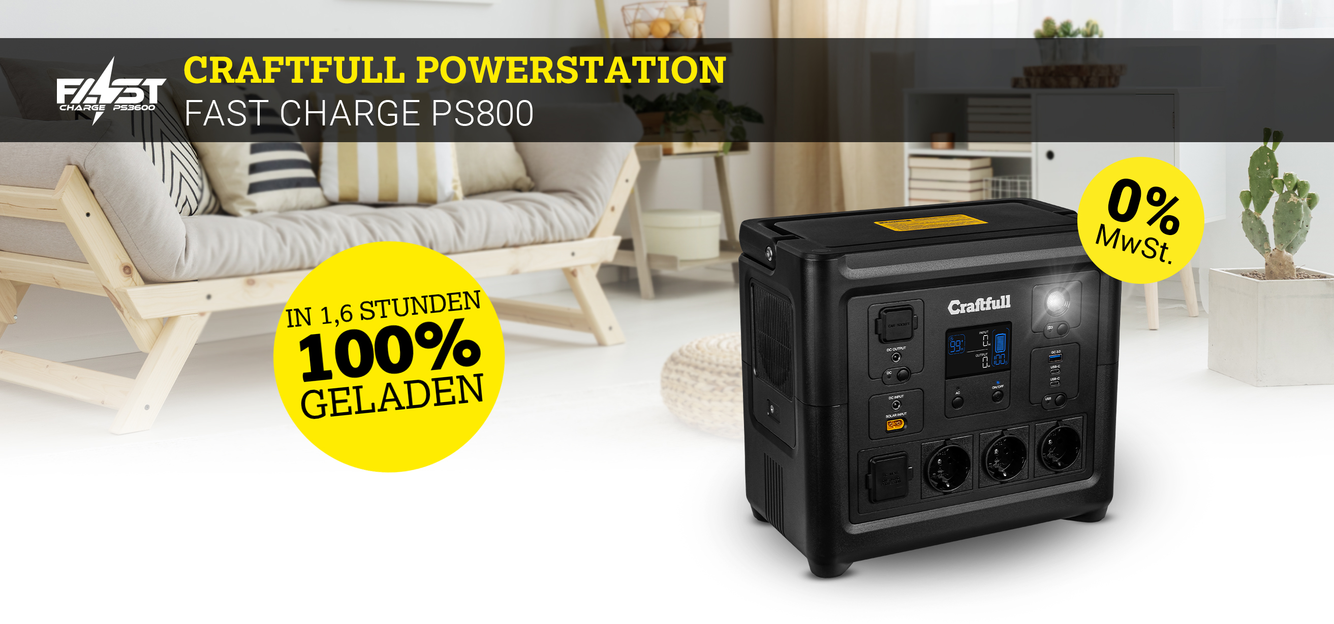 Craftfull Powerstation Fast Charge PS800 steuerfrei