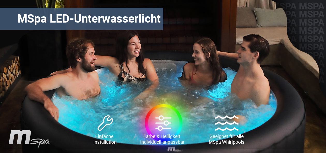 MSpa RGB Unterwasserlicht LED Licht Freunde im beleuchteten Whirlpool mit RGB Licht