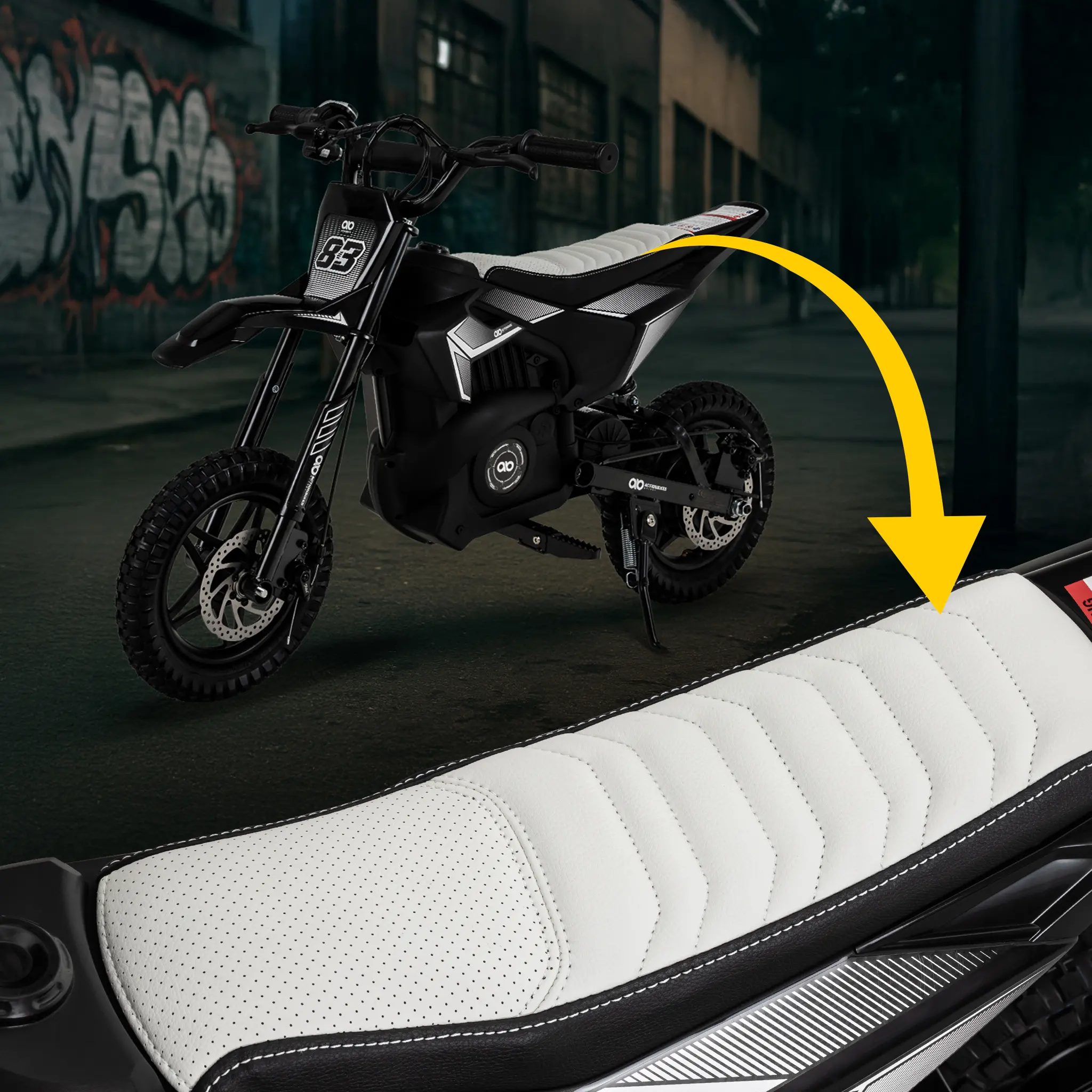 Design des Crossbike Raider, vergrößert der bequeme Sitz