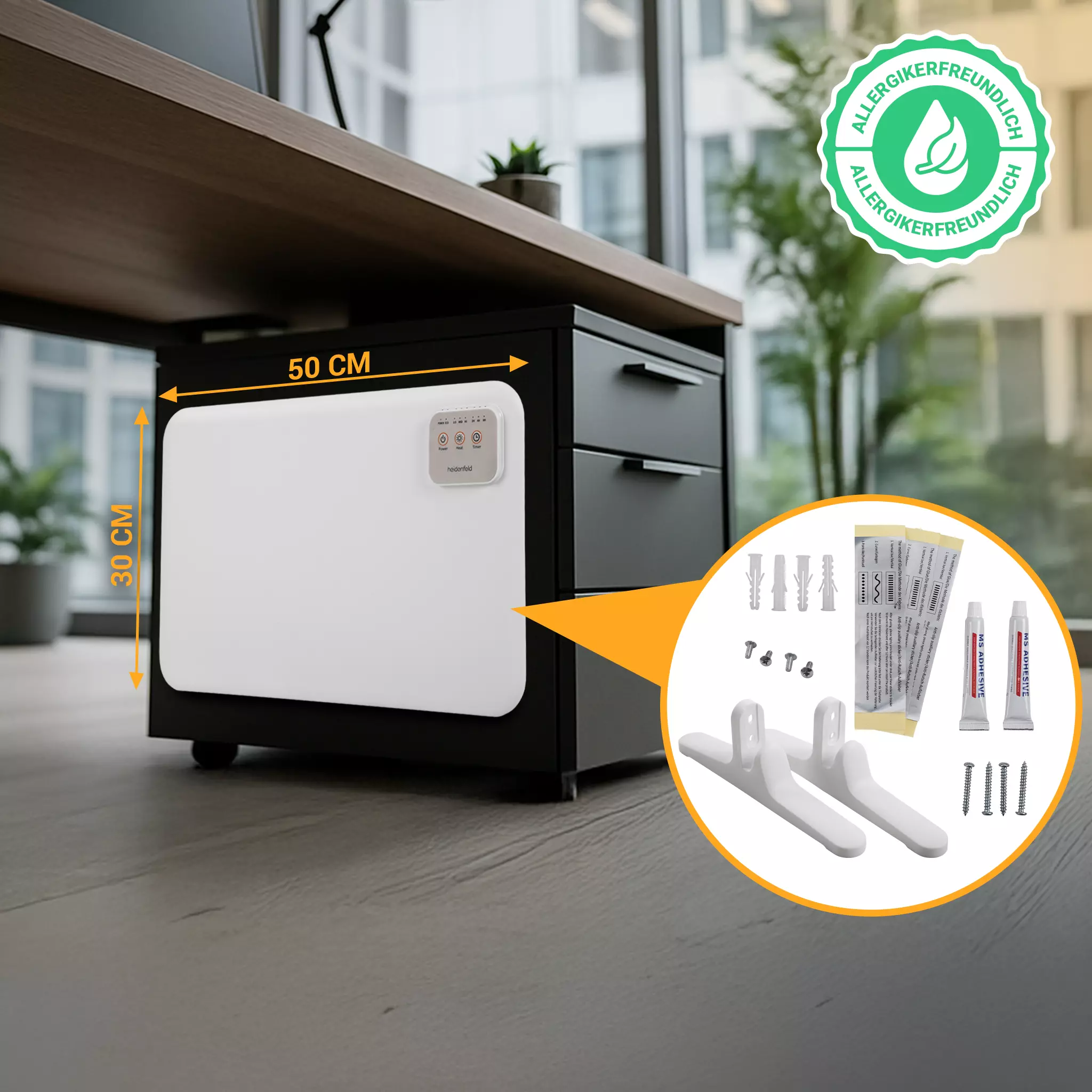 Gezielt Heizen Tischheizung HF-TH120 unter Schreibtisch