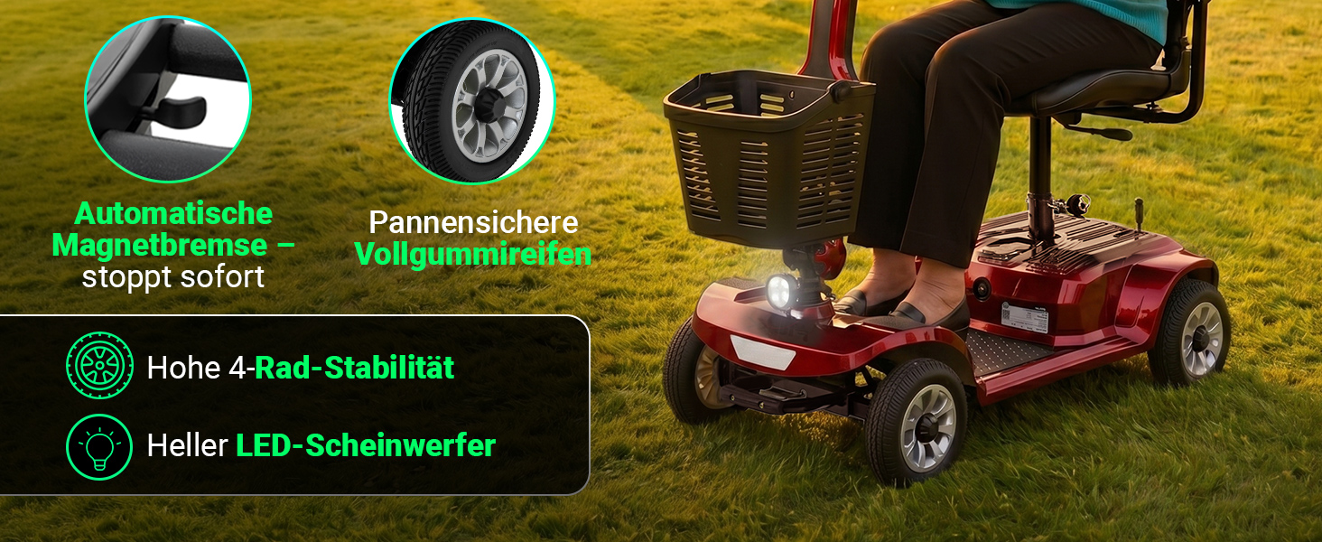 automatische Magnetbremse und pannensichere Vollgummireifen automatische Magnetbremse und pannensichere Vollgummireifen