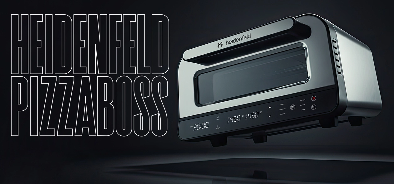 Fliegender Pizzaofen im minimalistischen Design