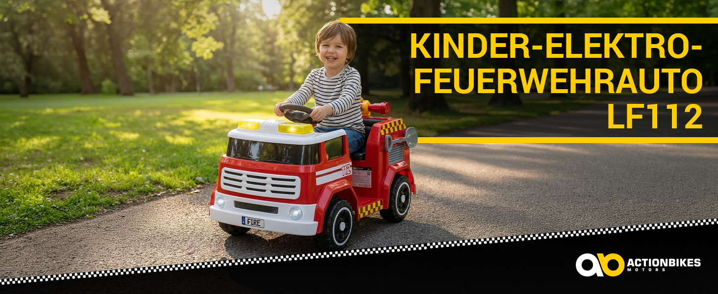 Kinder-Elektro-Feuerwehrauto LF112 Header-Bild