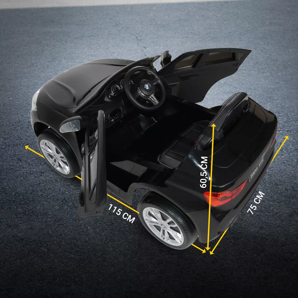 Kinderauto elektrisch BMW X6 in schwarz Kinderfahrzeug für draußen 12V  kinderspielzeug