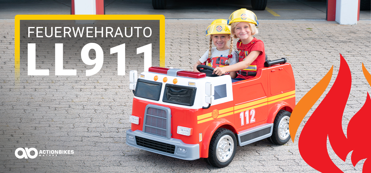 Kinder Elektroauto Feuerwehr LL911 Vorderachse