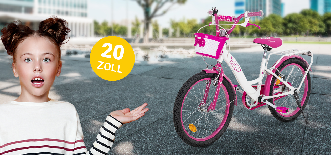 Kinderfahrrad Daisy mit 20-Zoll-Luftreifen und verstellbarem Sattel