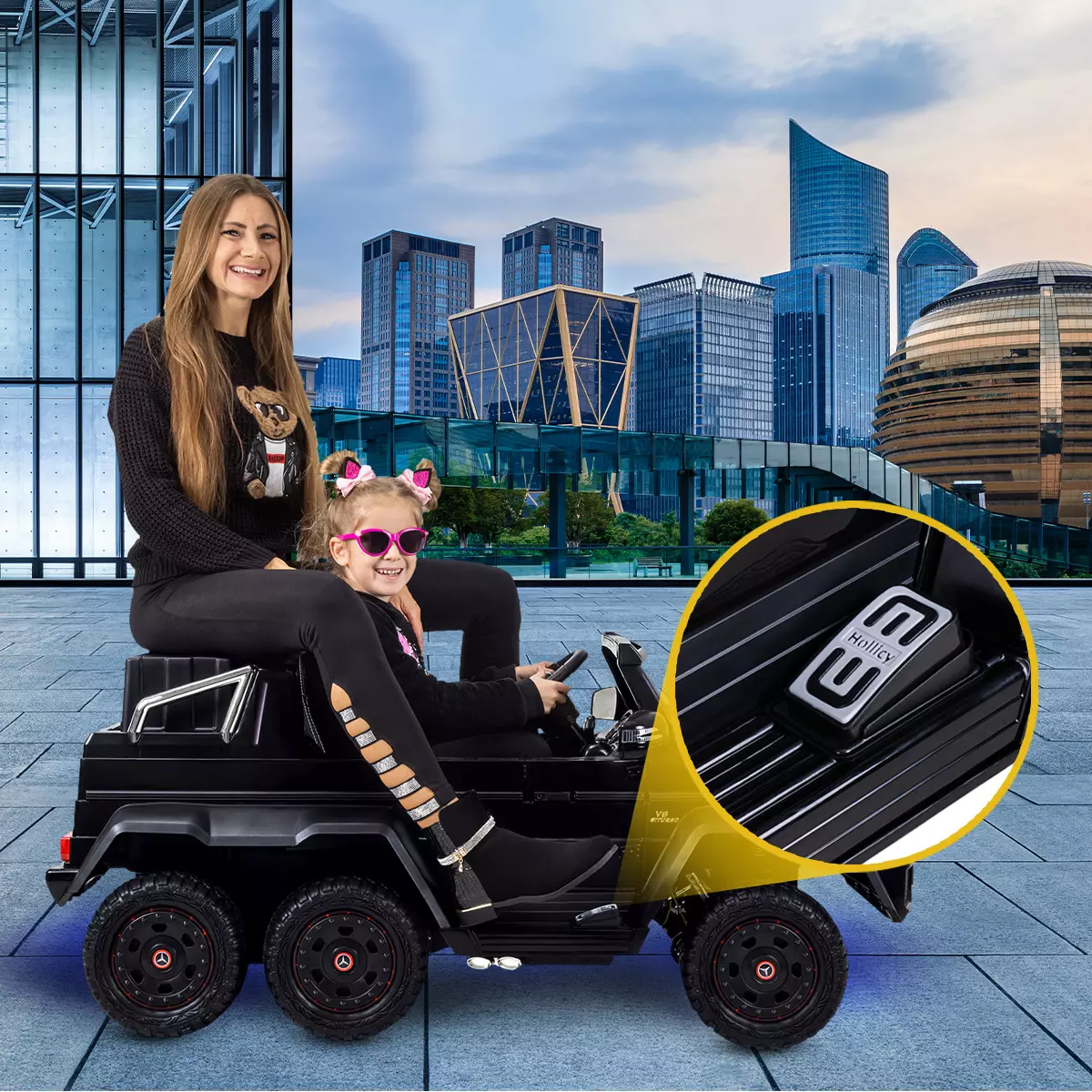 Transportbox als zweiter Sitzplatz Kinder-Elektroauto Mercedes Benz G63