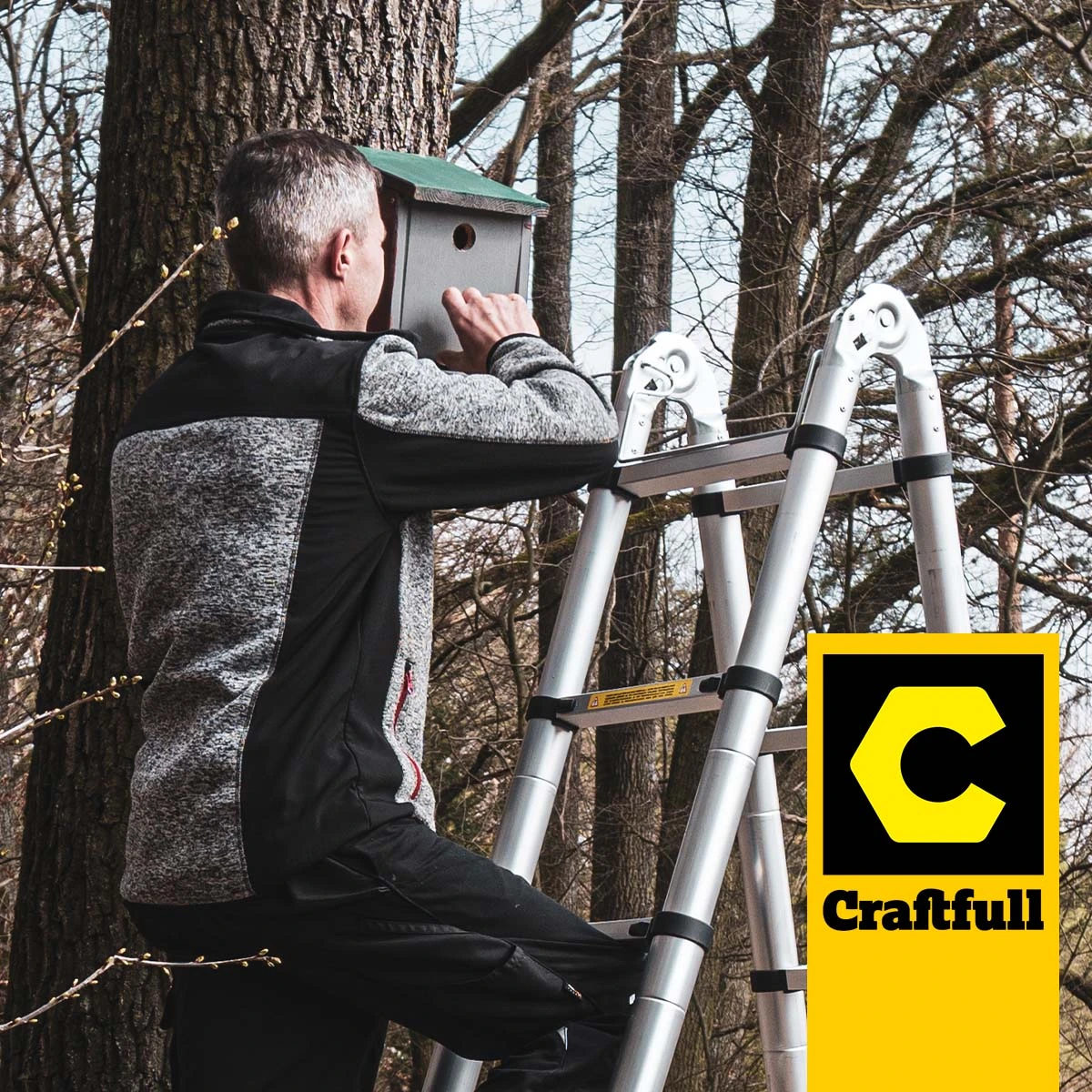 Hochwertige Leiter Craftfull Klapp-Teleskopleiter CF-102B