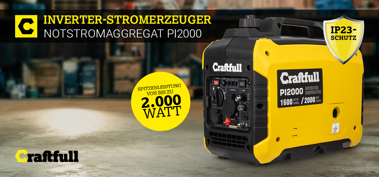 Craftfull Stromerzeuger Stromgenerator Benzin Power Inverter