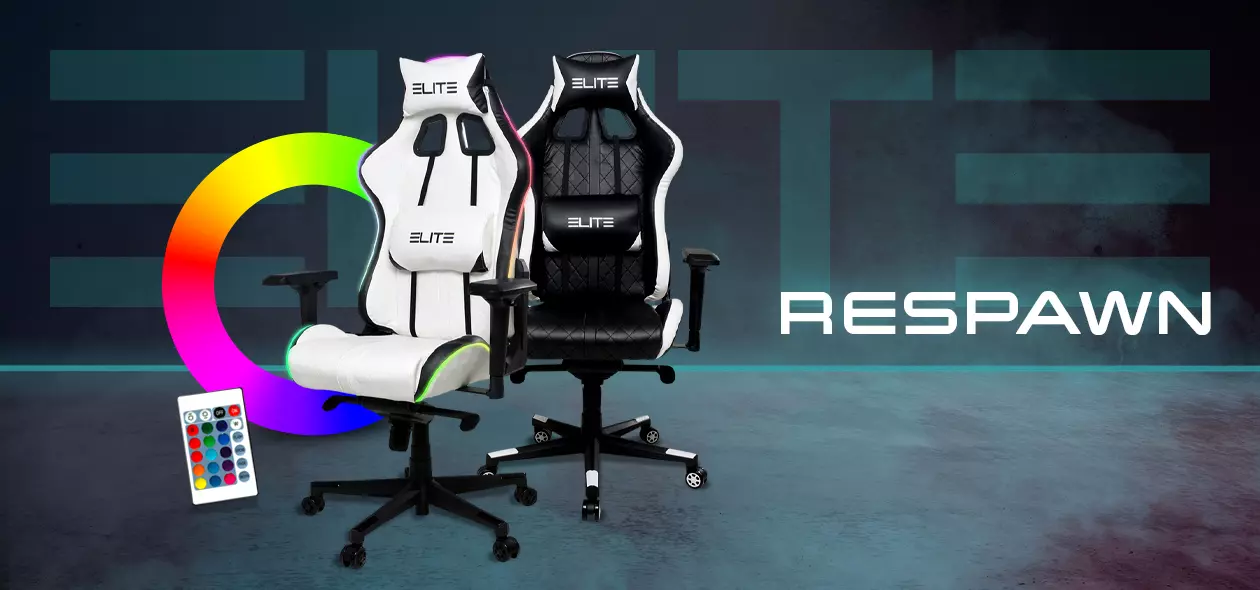 ELITE Gaming-Stuhl RESPAWN Zwei Elite Gaming-Stühle Respawn in den Farben Weiß/Schwarz mit RGB-Beleuchtung