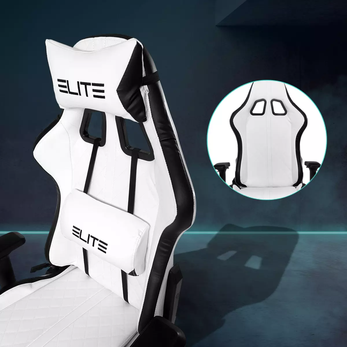 Verstellbares Kopf- und Lendenwirbelkissen Der Elite Gaming-Stuhl mit und ohne abnehmbarem Kopf- und Lendenkissen