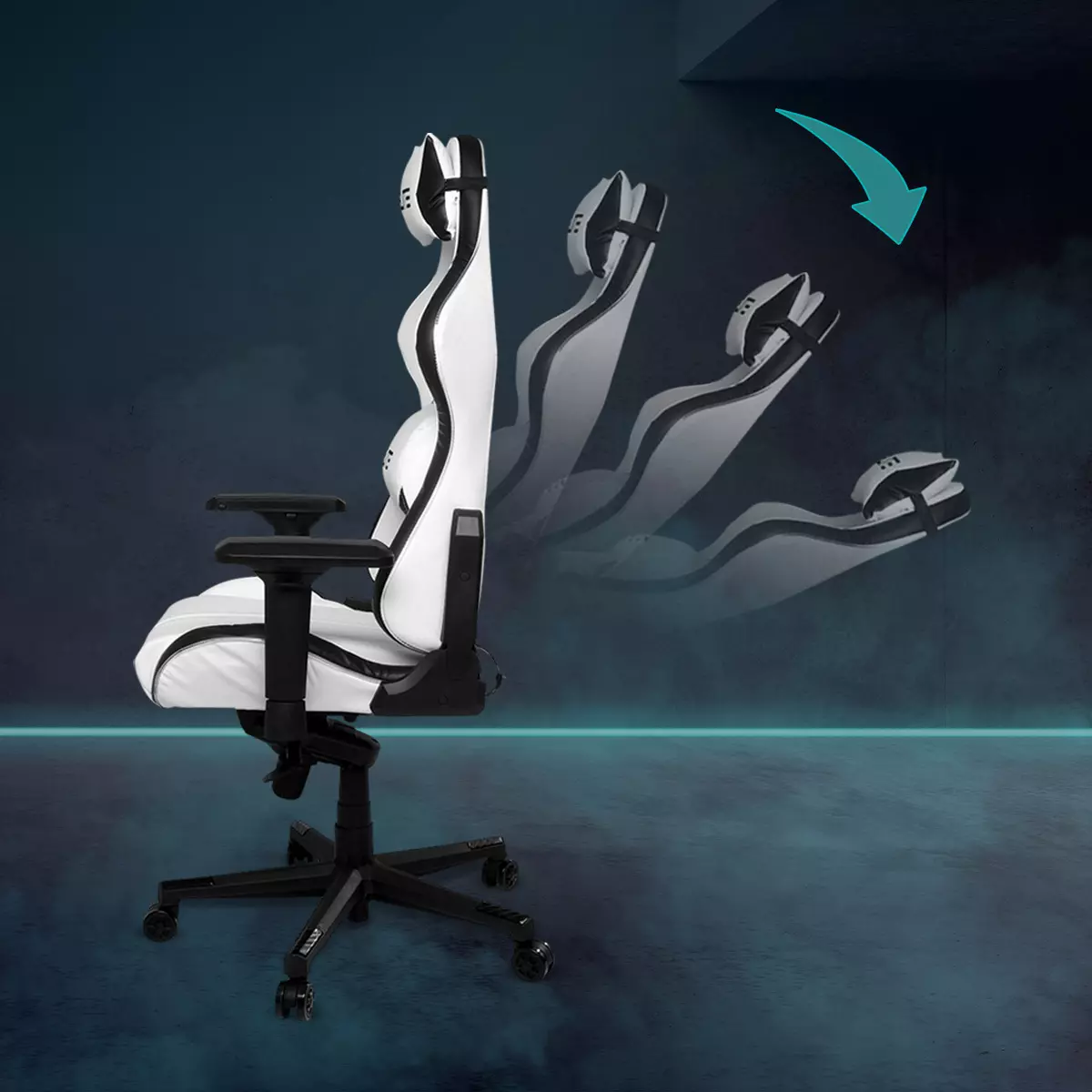 90 Grad klappbare Rückenlehne Elite Gaming-Stuhl mit breiter, hoher und um 90 Grad verstellbarer Rückenlehne
