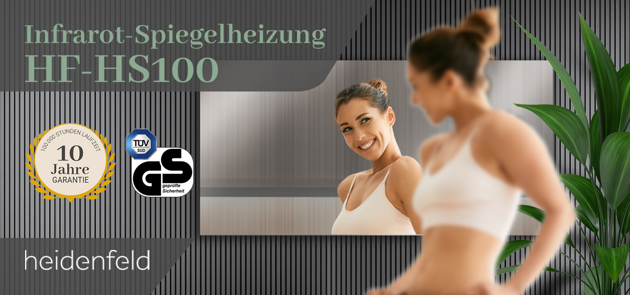 Heidenfeld Infrarot-Spiegelheizung HF-HS100 Heidenfeld Infrarot-Spiegelheizung HF-HS100