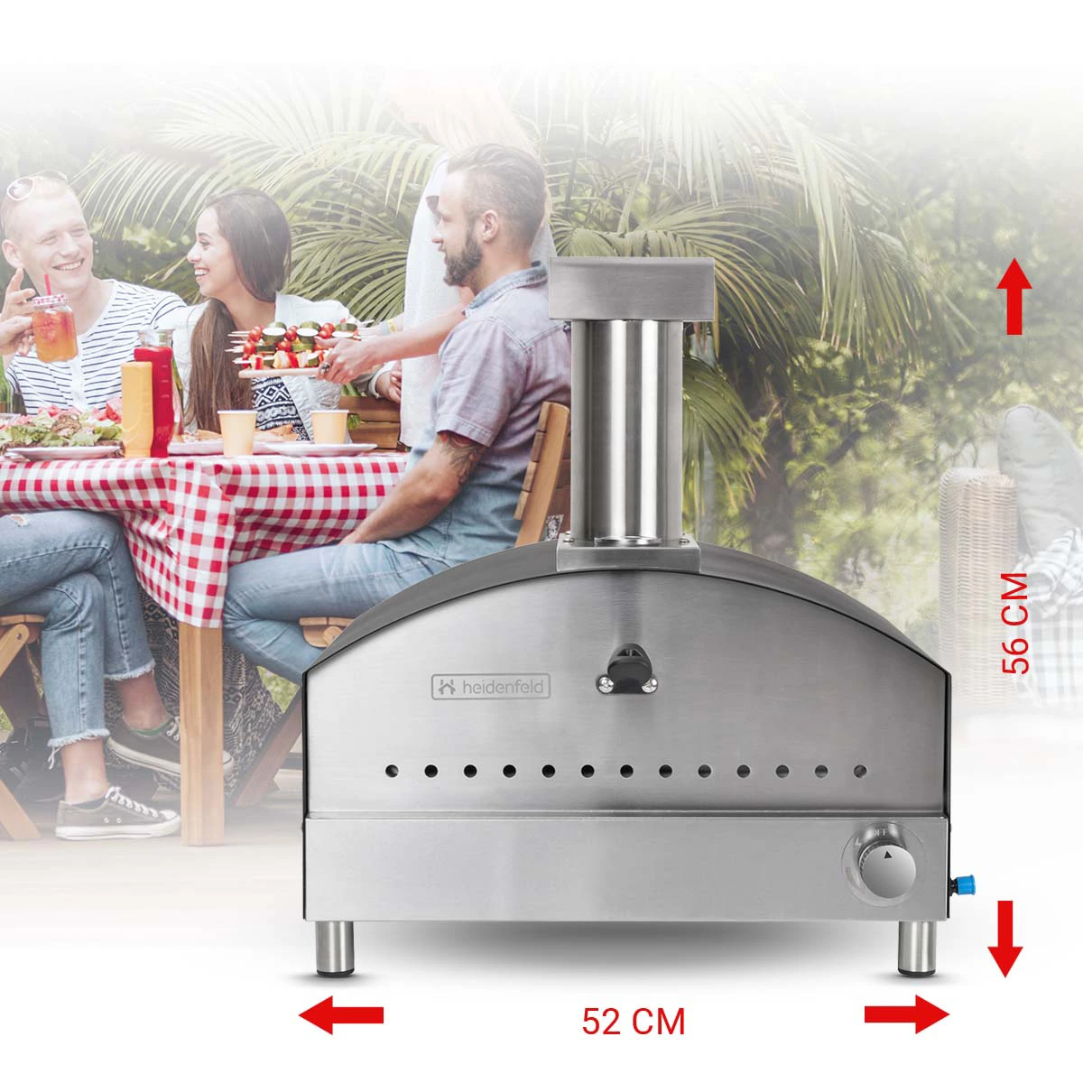 Kompakter Outdoor-Pizzaofen für Garten, Balkon oder Terasse Heidenfeld Gas-Pizzaofen Venezia