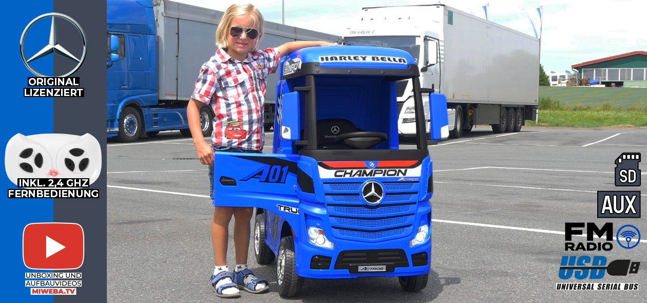 Kinder Elektroauto Mercedes Benz Actros Truck