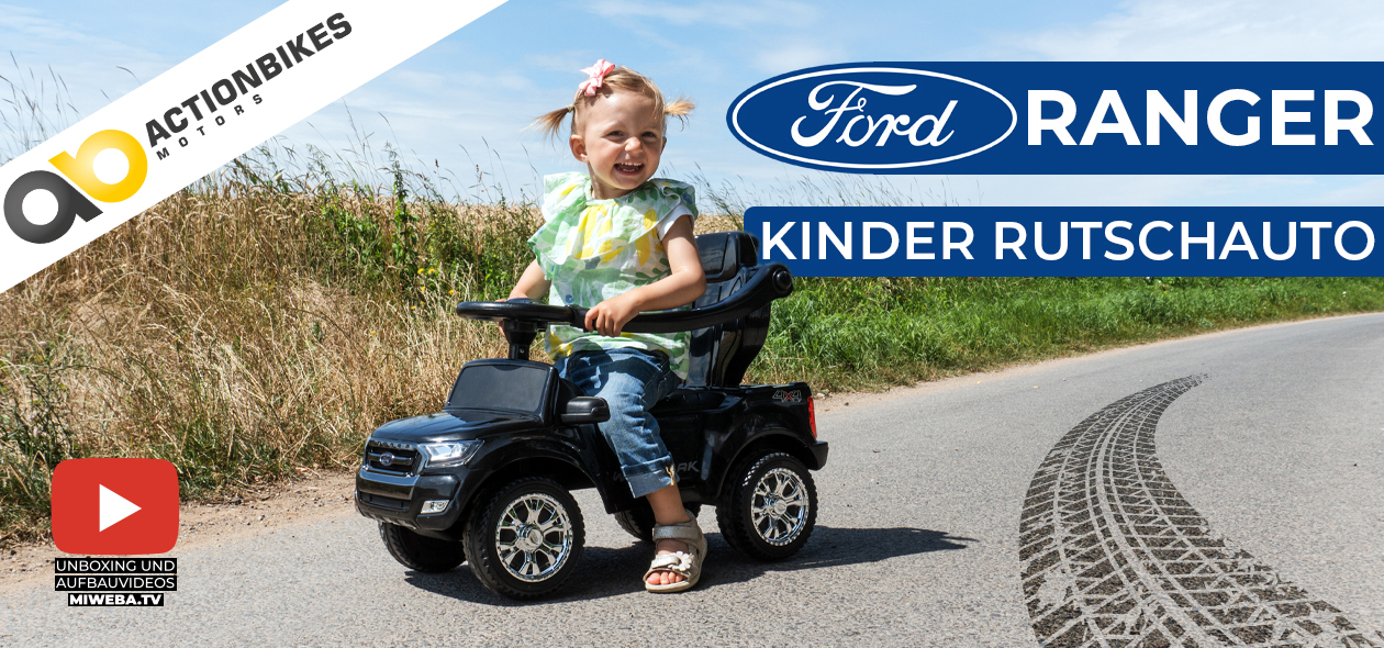 Viel Spaß haben auf dem Kinder Rutschauto Ford Ranger Kind Auto Ford Rutschauto Lachen Spass