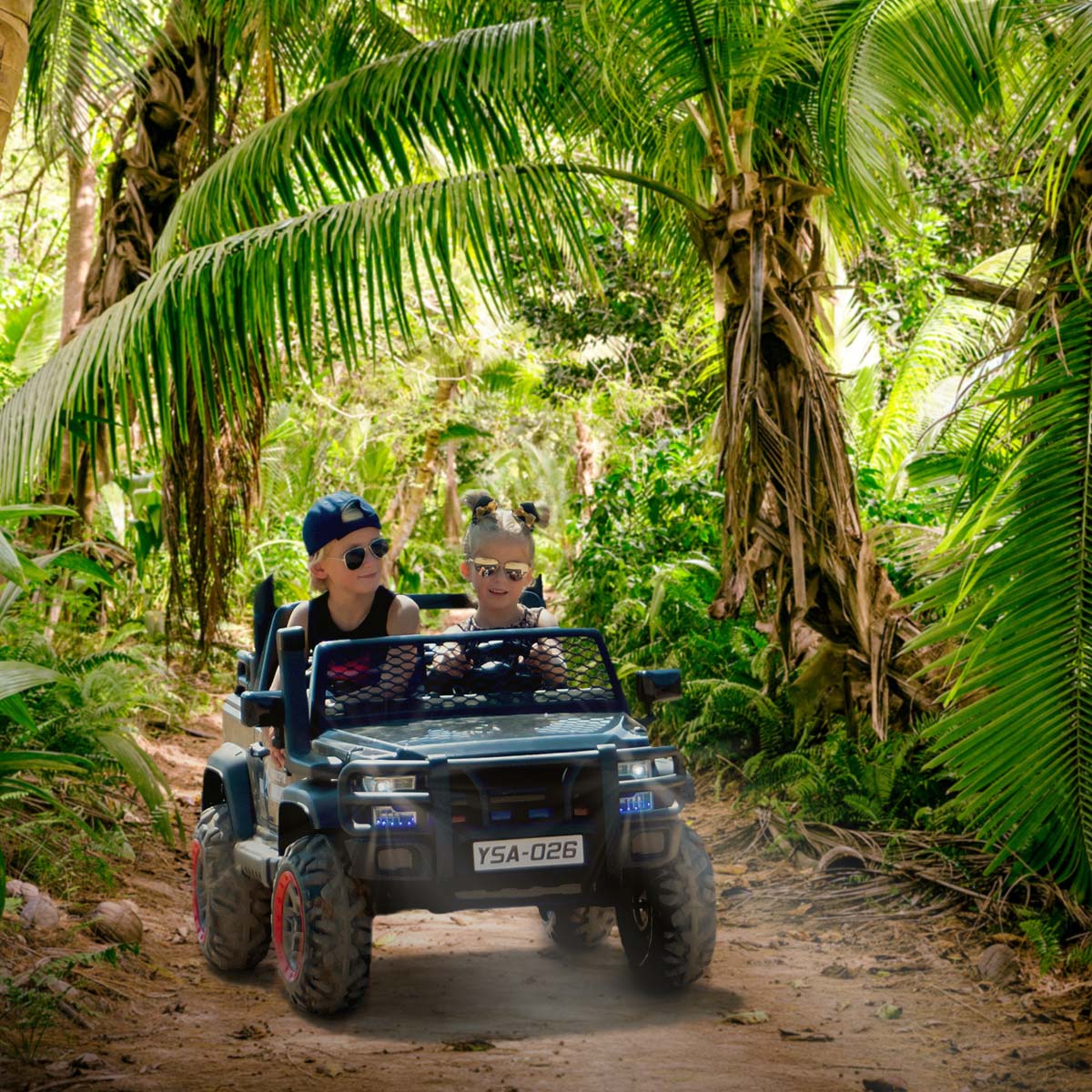 Hinterlässt überall seine Spuren, EVA-Reifen mit Offroad-Profil Kinder Elektroauto Jeep Bigfoot