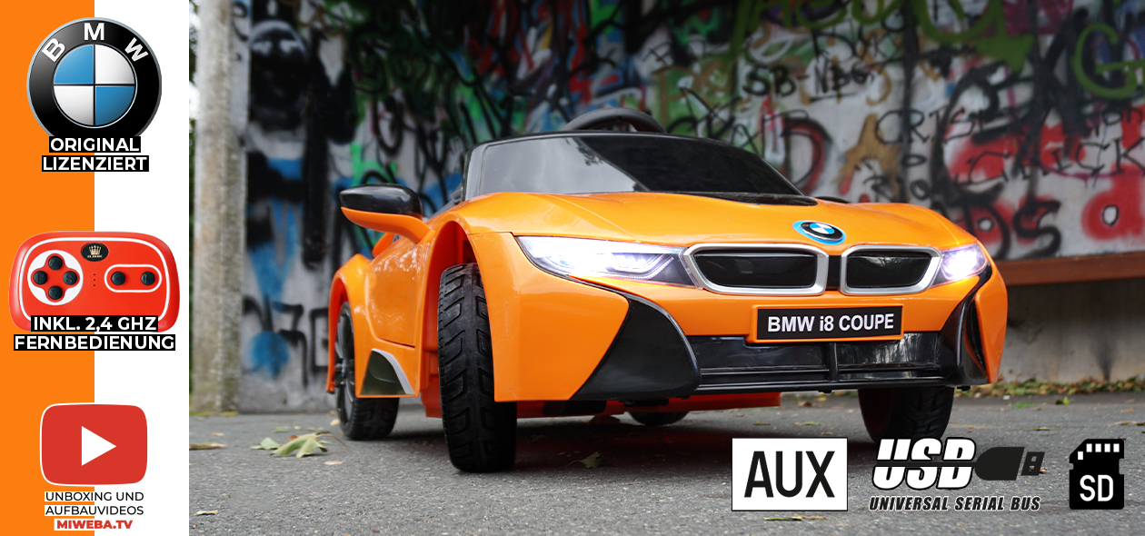 Kinder Elektroauto BMW i8 l12 lizenziert