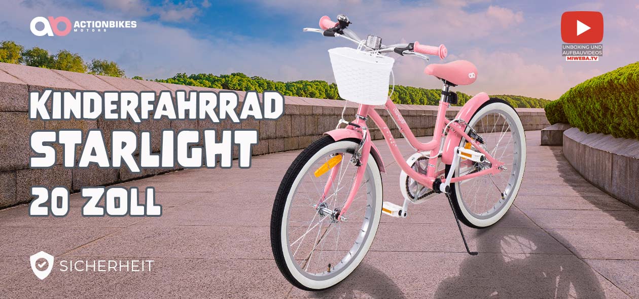 Kinderfahrrad 20" Actionbikes Starlight Fahrrad Rad Bike Mädchen Jungen Miweba 