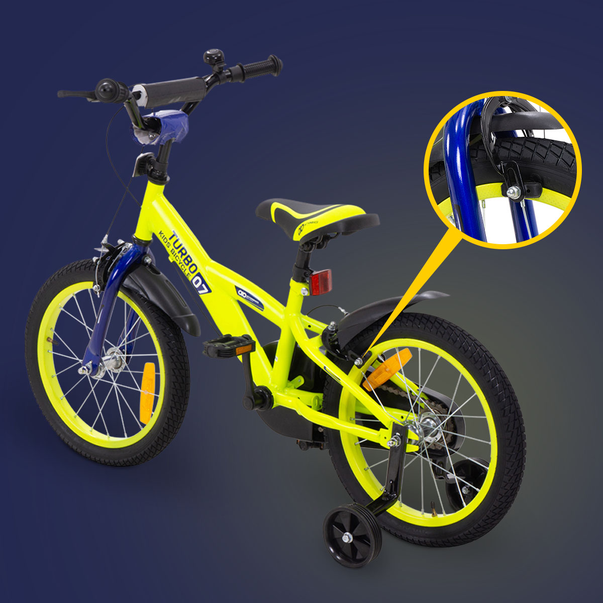Felgenbremsen vorne und hinten Actionbikes Kinderfahrrad Turbo 16 Zoll