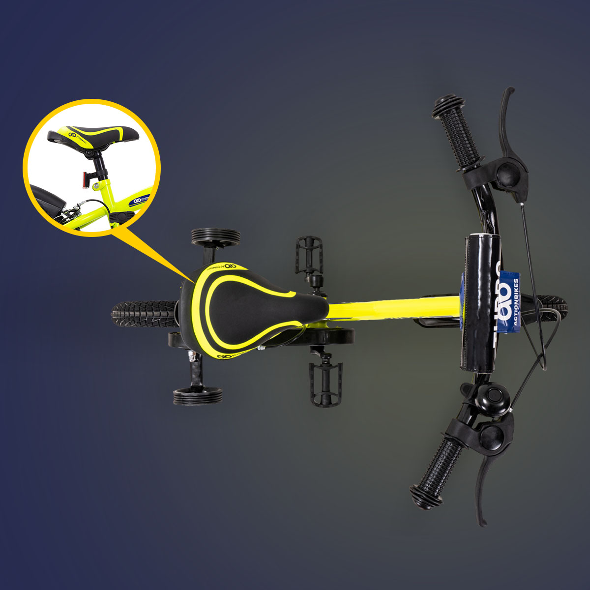 Komplettplaket in Sachen Sicherheit Actionbikes Kinderfahrrad Turbo 16 Zoll