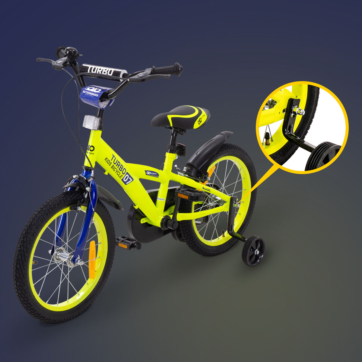 Mit Stützrädern sofort losradeln Actionbikes Kinderfahrrad Turbo 16 Zoll
