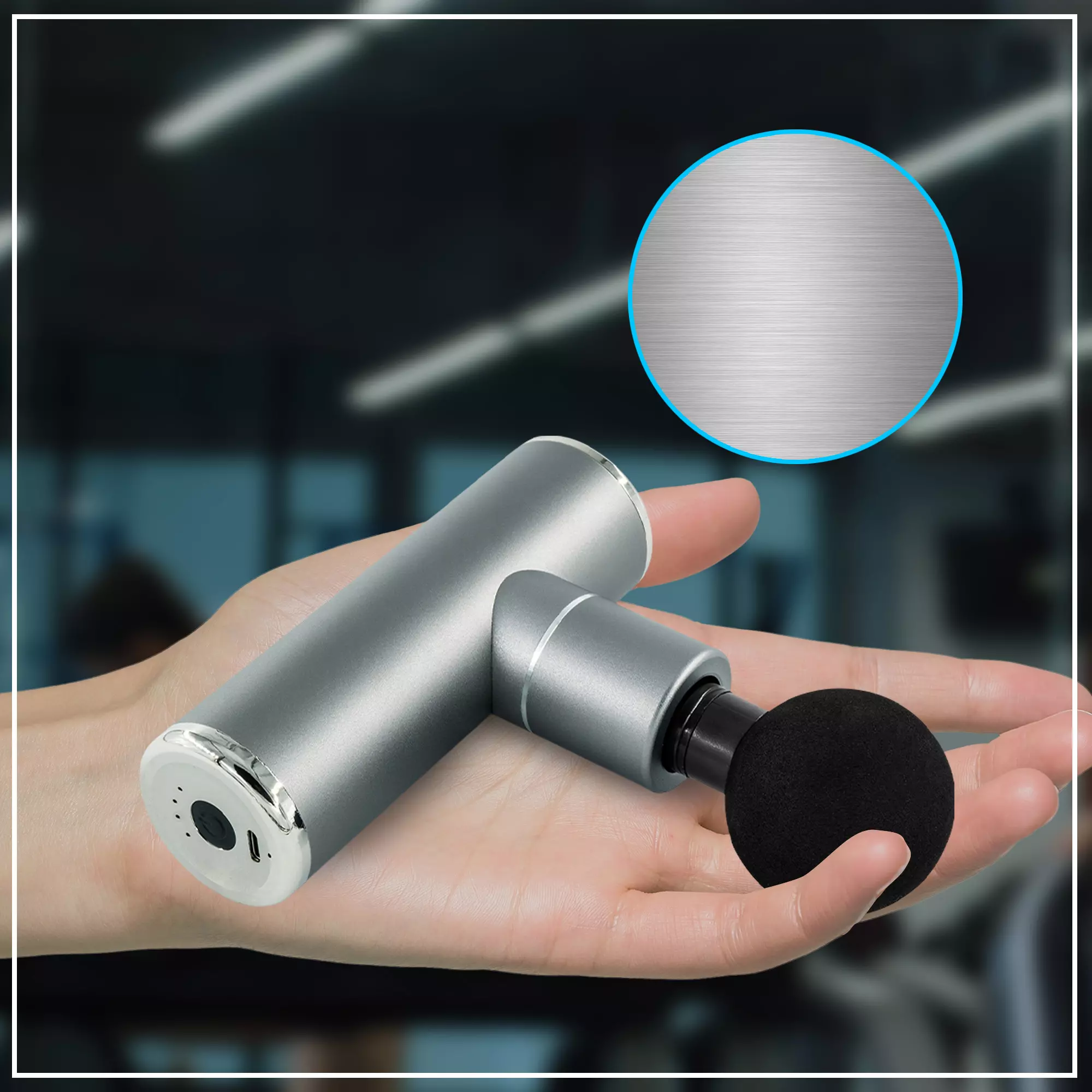 Nur 0,50 kg Produktgewicht und hochwertiges Aluminiumgehäuse Miweba Sports Mini-Massagepistole MM10