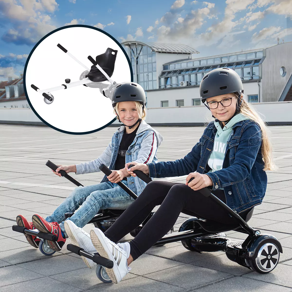 Robway Hoverboard-Sitz: Hoverkart für Kinder & Erwachsene
